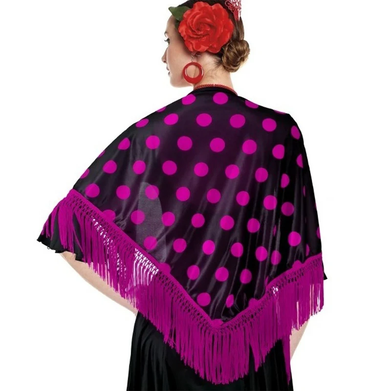 Schultertuch fuchsia, gepunktet