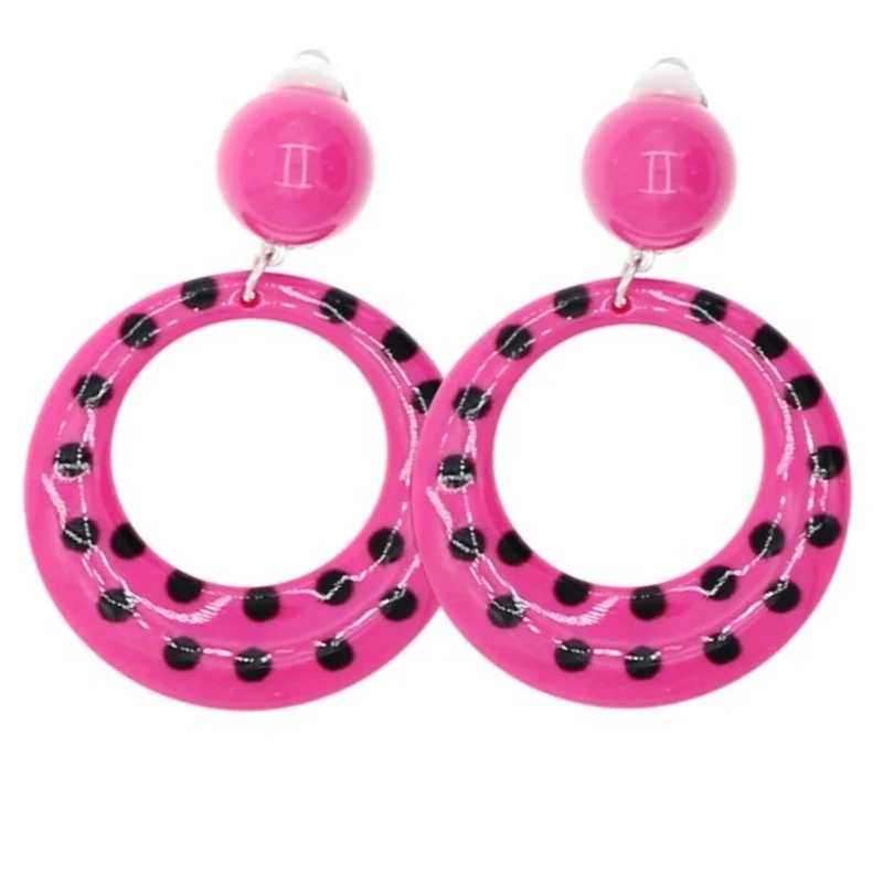 Fuchsia-schwarze Flamenco-Ohrringe