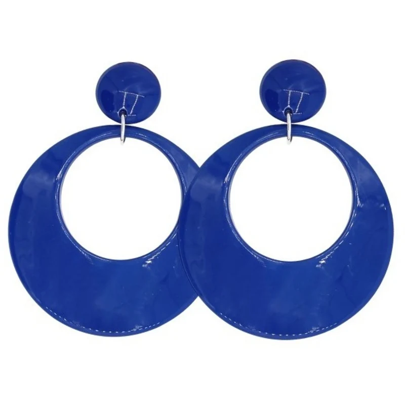 Flamenco Ohrringe - Blaue Creolen