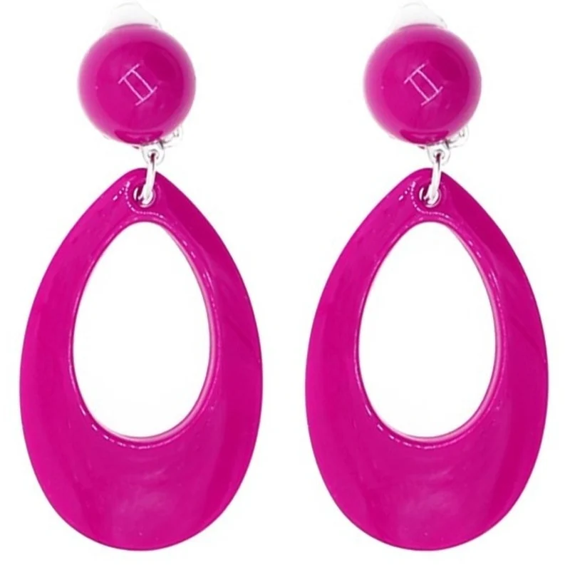 Fuchsia ovale Flamenco-Ohrringe