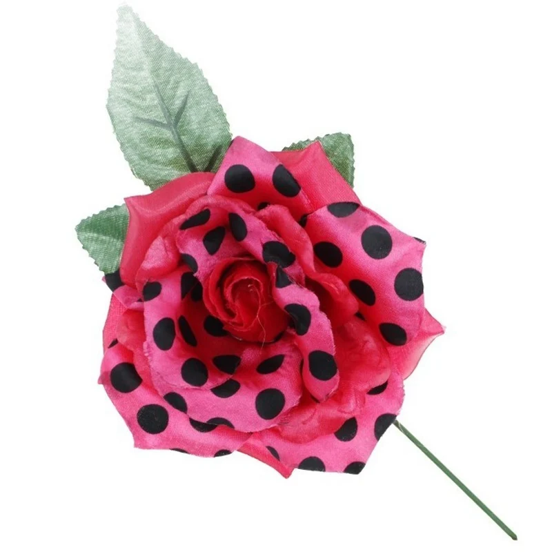 Fuchsia und schwarze Rose für Flamenco und Chulapa