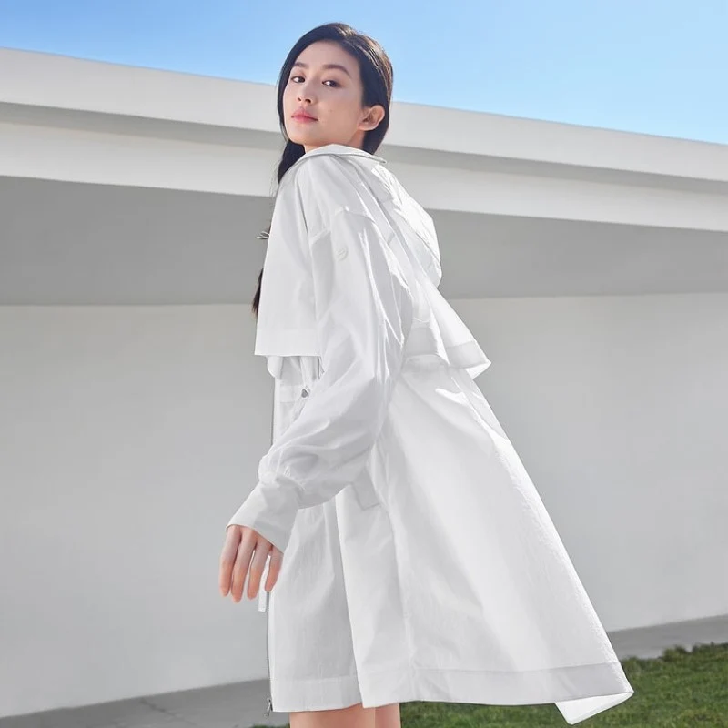 【Self-operated】China Beneunder Banana Women's Light Medium-length Sun Protection Clothing Summer Windbreaker Cream Milk White 160/84A M Size Thin Jacket Raincoat Sun Protection Hat Mask All-in-one Clothing Anti-ultraviolet Ice Silk Sun Protection Shirt Breathable Light Sun Protection Clothing