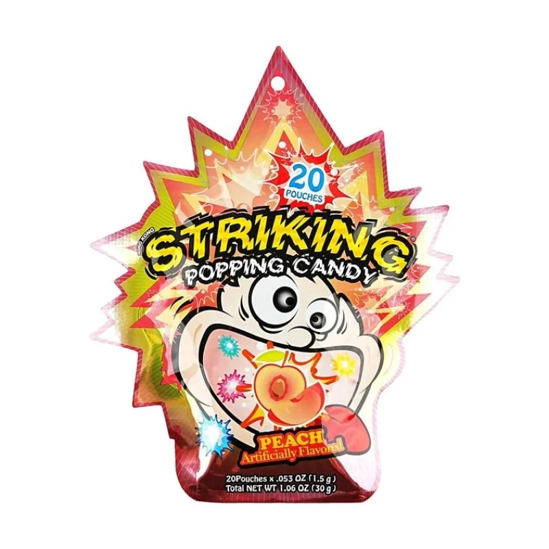 [Self-operated] STRIKING Popping Candy Exploding Candy Peach Flavor 30g, Hong Kong, China, Internet celebrity candy, childhood nostalgic snacks, nostalgic cola explosion candy, wedding candy