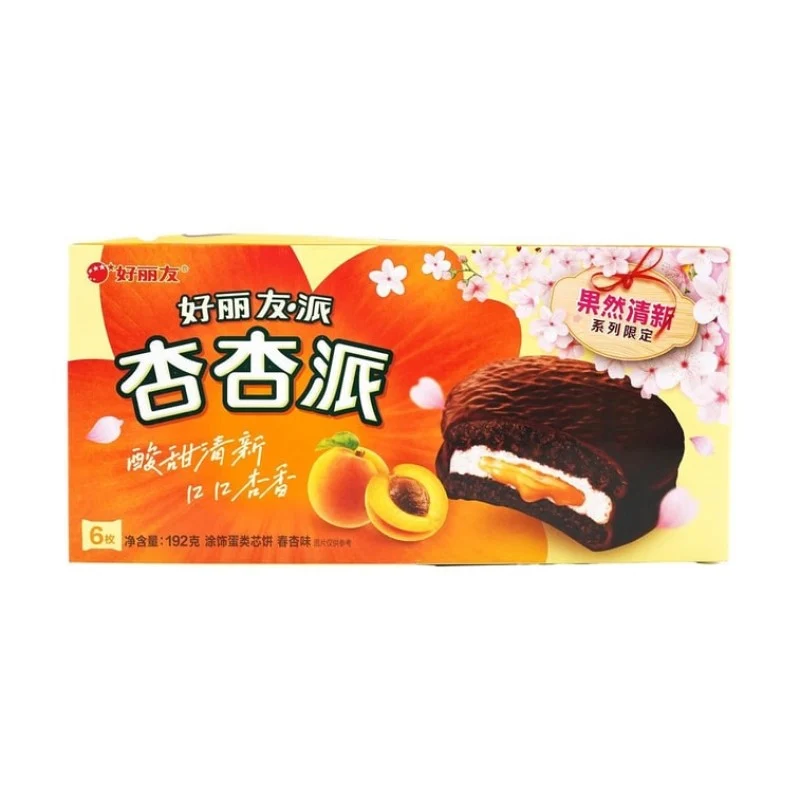 [Self-operated] Korean ORION Chocolate Pie Apricot Pie Spring Limited Sweet and Sour Apricot Rhyme 6 Pieces 192g Pastry Snacks Snacks Children's Snacks