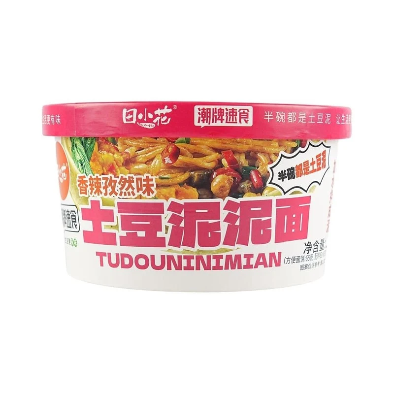[Self-operated] China Tian Xiaohua mashed potato noodles spicy cumin flavor 116g instant noodles instant noodles lazy instant convenient non-fried no-cooking instant noodles