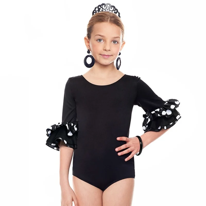 Schwarzer und Weißer Flamenco-Body für Kinder
