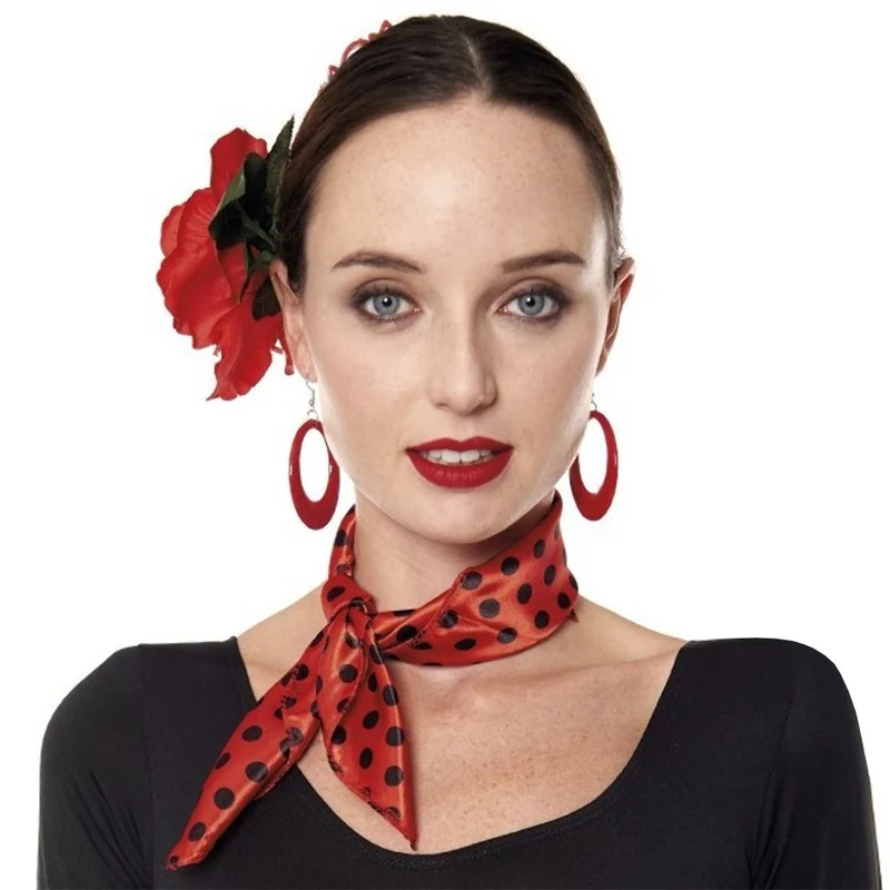 Roter Flamenco-Halstuch mit Punkten
