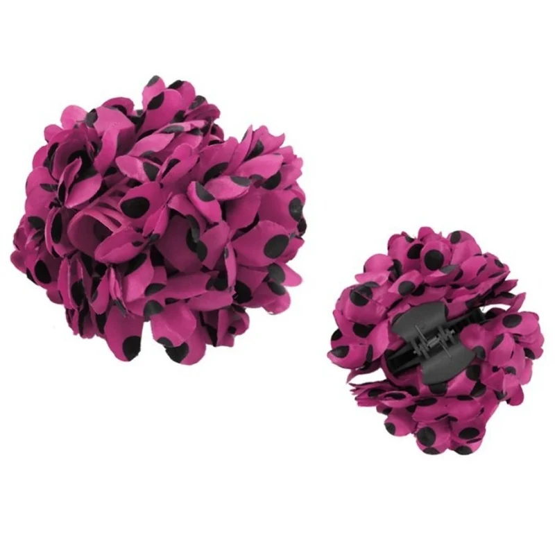 Flamenco Haarblume Fuchsia mit schwarzen Punkten