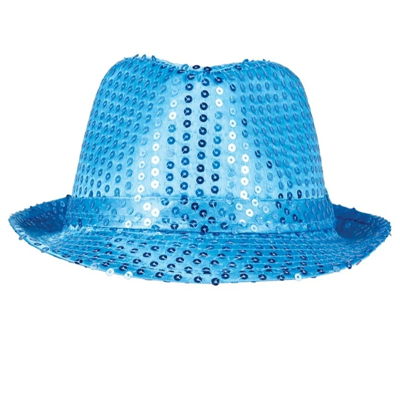 Hellblauer Pailletten-Gangsterhut Eco