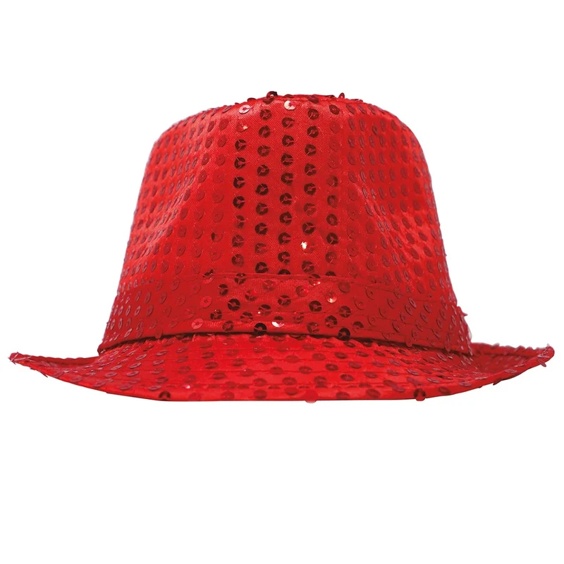 Roter Pailletten-Gangsterhut Eco