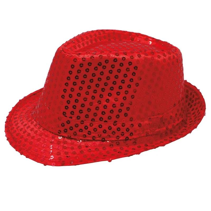 Roter Pailletten-Gangsterhut Eco