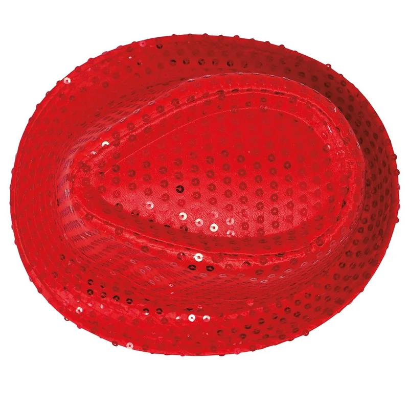 Roter Pailletten-Gangsterhut Eco