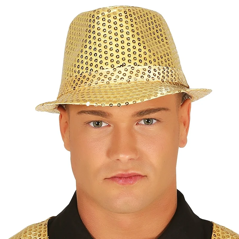 Goldfarbener Pailletten-Gangsterhut Eco