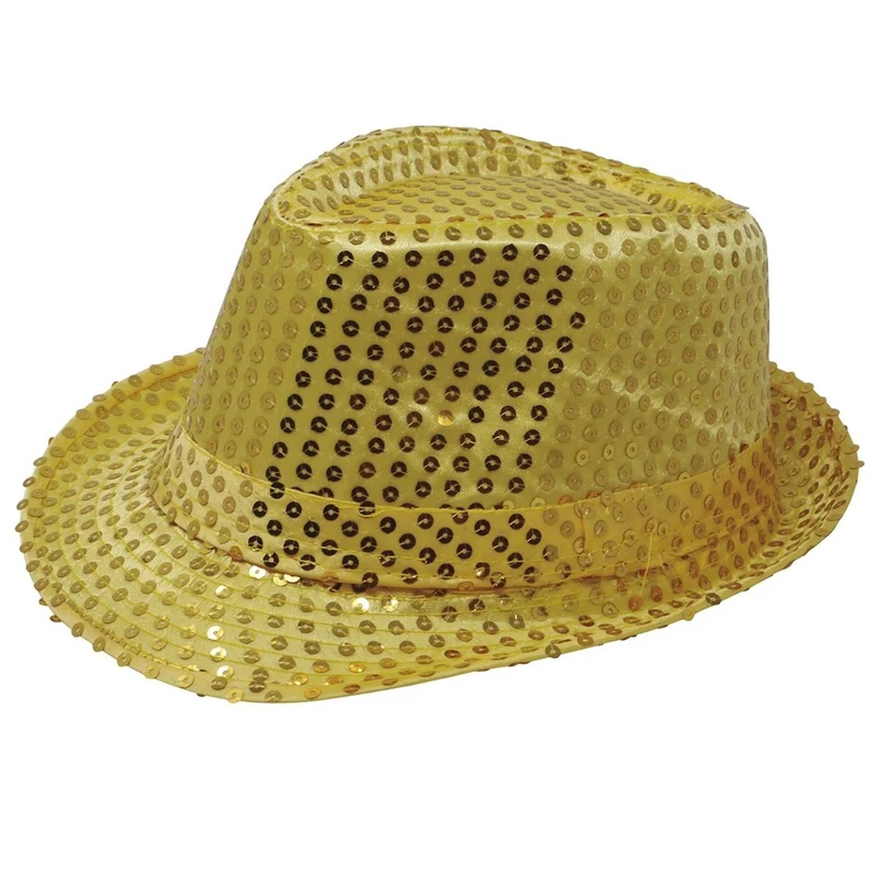 Goldfarbener Pailletten-Gangsterhut Eco