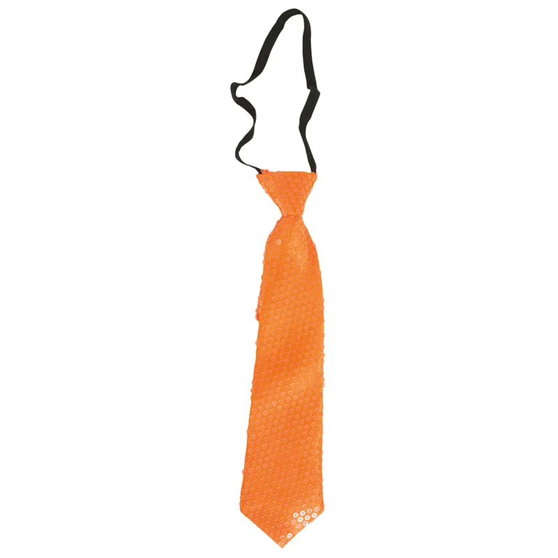 Orangefarbene Pailletten-Krawatte
