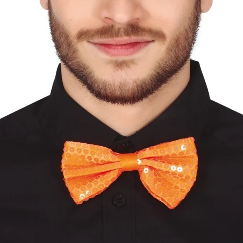 Orangefarbene Pailletten-Fliege