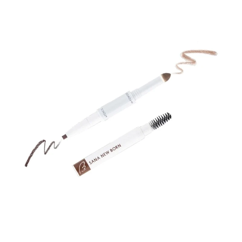 [Self-operated] Japan SANA Sana new version of soft three-in-one eyebrow pencil #02 noble brown (corresponding to the old version B10 color) 1 eyebrow pencil + eyebrow powder + rotating eyebrow brush three-in-one eyebrow pencil waterproof long-lasting non-fading eyebrow powder eyebrow brush