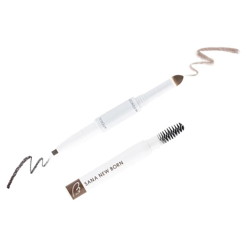 [Self-operated] Japan SANA Sana new soft three-in-one eyebrow pencil #01 gray brown (corresponding to the old version B2 color) 1 eyebrow pencil + eyebrow powder + rotating eyebrow brush three-in-one eyebrow pencil waterproof long-lasting non-fading eyebrow powder eyebrow brush
