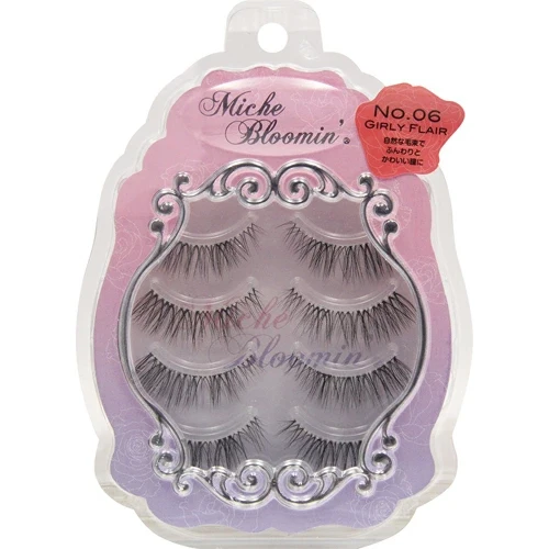 [Self-operated] Japan Miche Bloomin 3D false eyelashes #06 Elf Girl 4 pairs reusable natural curling long imitation eyelashes