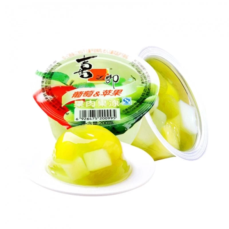 [Self-operated] China Xizhilang Fruit Jelly Grape Apple Flavor 200g/cup Children's Snack Jelly Pudding Casual Snack