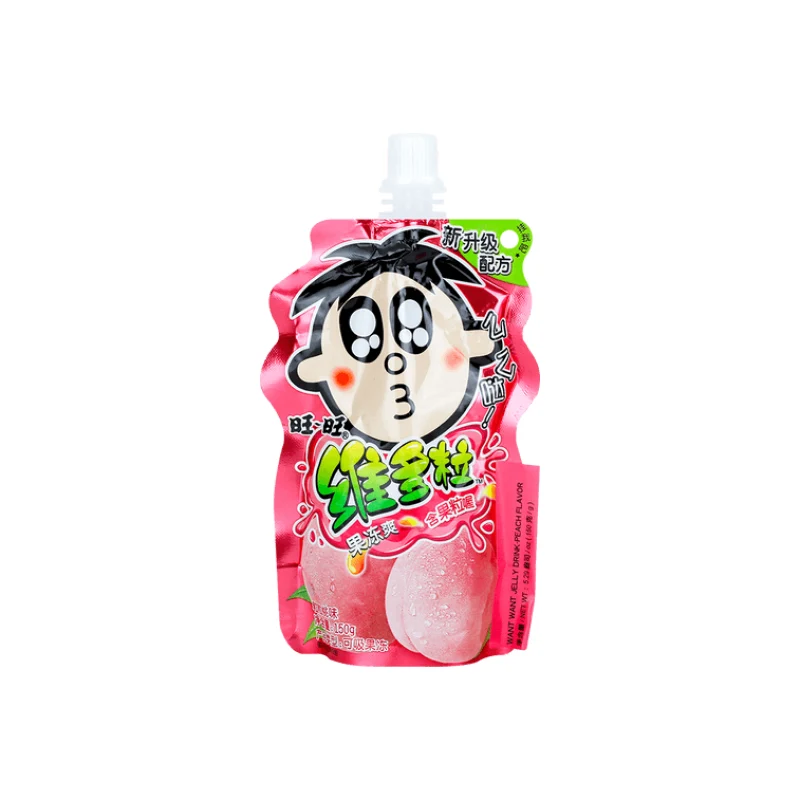 【Self-operated】China Want Want Vitagra Jelly Peach Flavor 150g Fruit Juice Sucking Jelly Shake Jelly Fruit Pulp Jelly Children's Snack