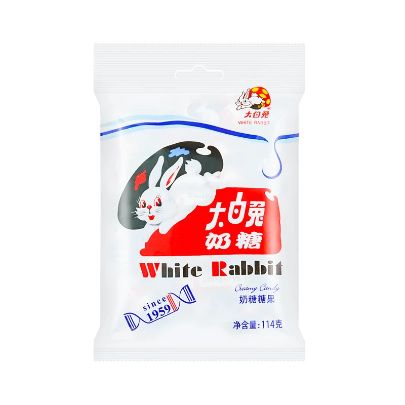 [Self-operated] China WHITE RABBIT White Rabbit Original Flavor 114g/bag Children's casual candy snacks wedding candy festival essential