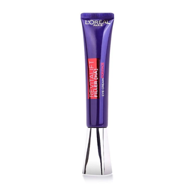 【Self-operated】China L'oreal L'Oreal Hyaluronic Acid Watery Filling Full Face Light Line Eye Cream 30ml Bosin Purple Iron Refreshing Easy to Push Moisturizing Anti-wrinkle Lifting Firming Lighten Fine Lines With Massage Head