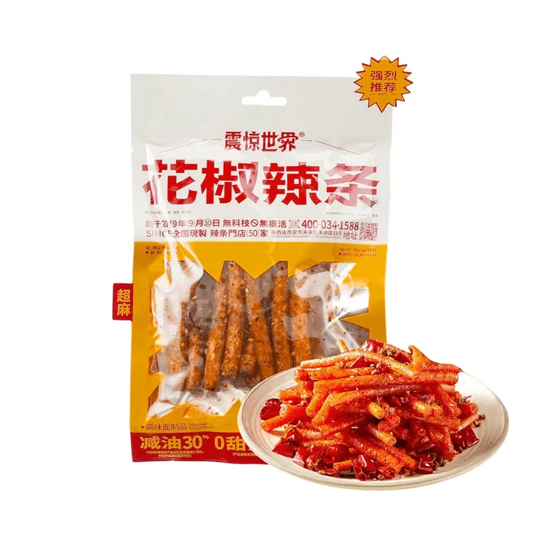 [Self-operated] China shocked the world pepper spicy strips 70g spicy spicy reduced salt reduced oil reduced added spicy sticks casual dried tofu food spicy strips dried tofu snacks