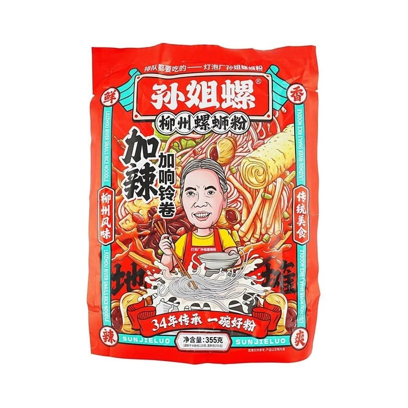 [Self-operated] China Sunjieluo Liuzhou snail noodles with spicy and bell rolls 355g Guangxi authentic flavor 34-year-old shop produced to satisfy your cravings silk noodles rice noodles instant snack