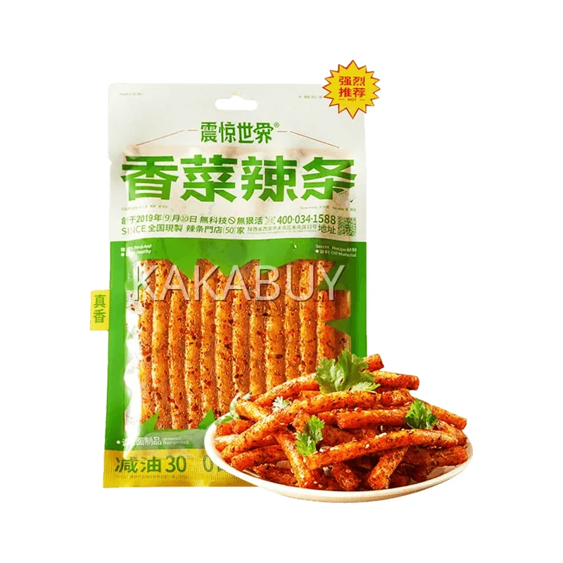 [Self-operated] China shocked the world with coriander spicy strips 70g coriander head collection reduced salt, reduced oil, reduced added spicy sticks leisure dried tofu food spicy strips dried tofu snacks