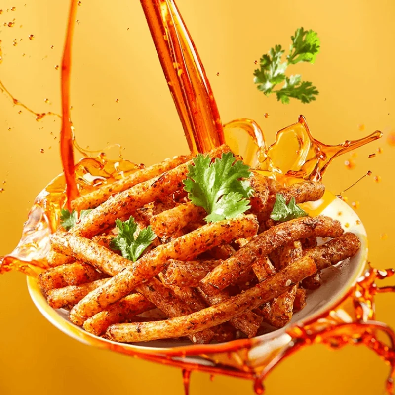 [Self-operated] China shocked the world with coriander spicy strips 70g coriander head collection reduced salt, reduced oil, reduced added spicy sticks leisure dried tofu food spicy strips dried tofu snacks
