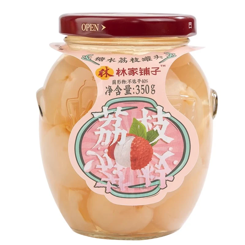 [Self-operated] China LEASUN Linjia Shop Fresh Lychee in Syrup Canned 350g Snack Food Ready-to-eat Canned Fruit