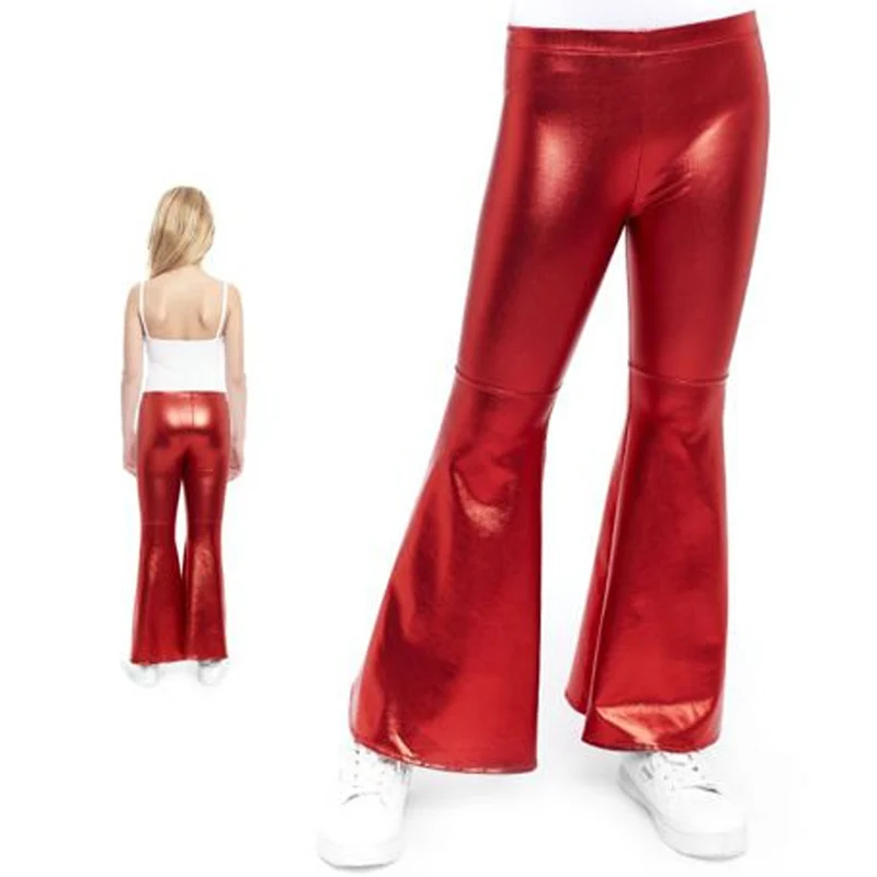Rote Metallic-Schlaghose für Kinder