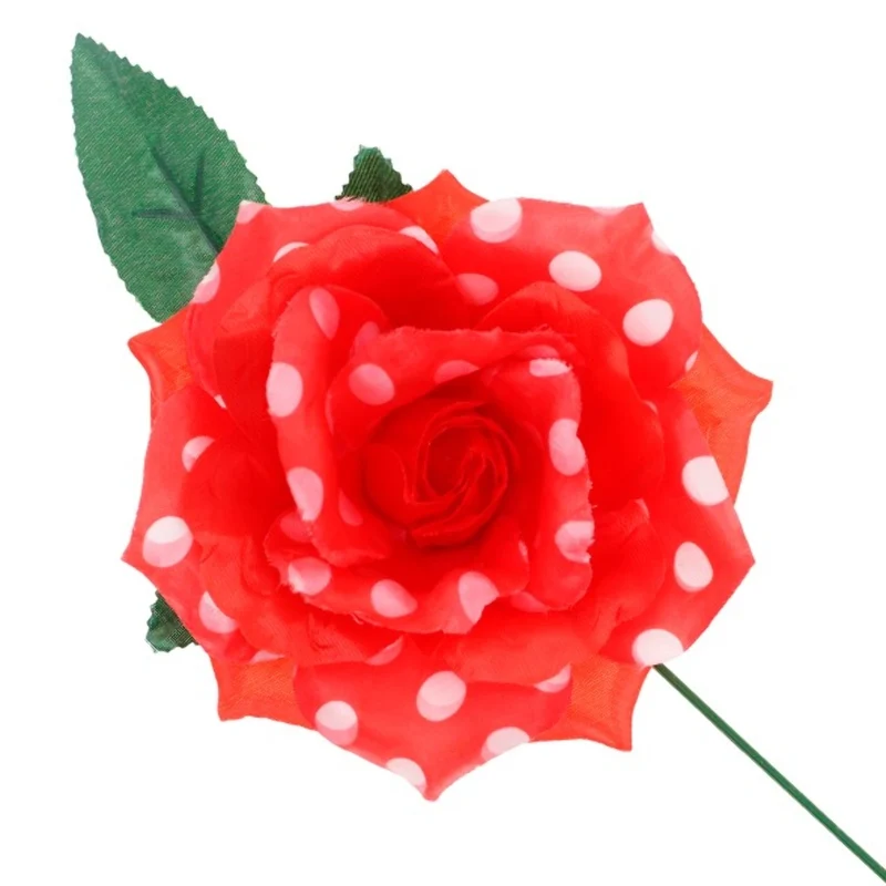 Rote Rose für Flamenco- und Chulapa mit Punkten