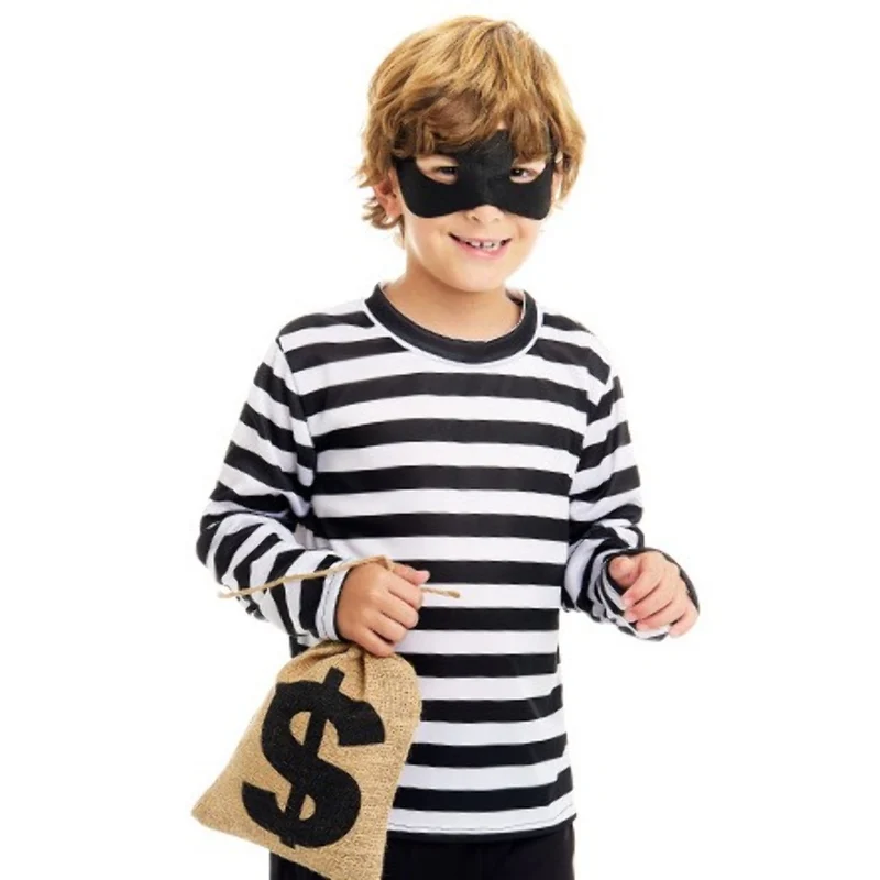 Gestreiftes Dieb-T-Shirt für Kinder