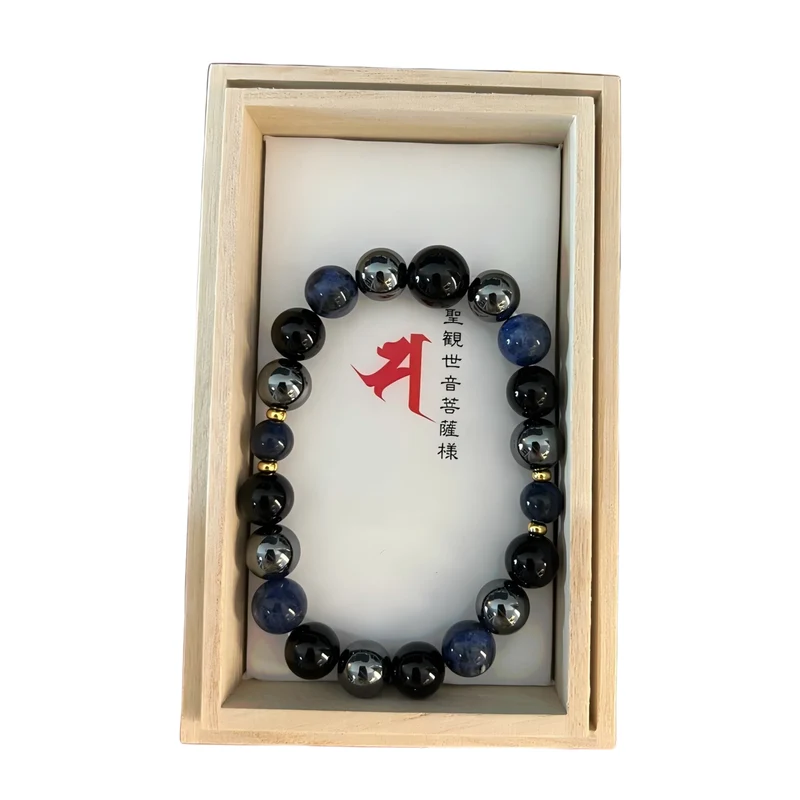 [Self-operated] Japanese Sensoji Amulet Bracelet Zircon Wooden Box Bracelet for Good Luck and Evil-free, May Your Wishes Come True, May Your Marriage Be Happy