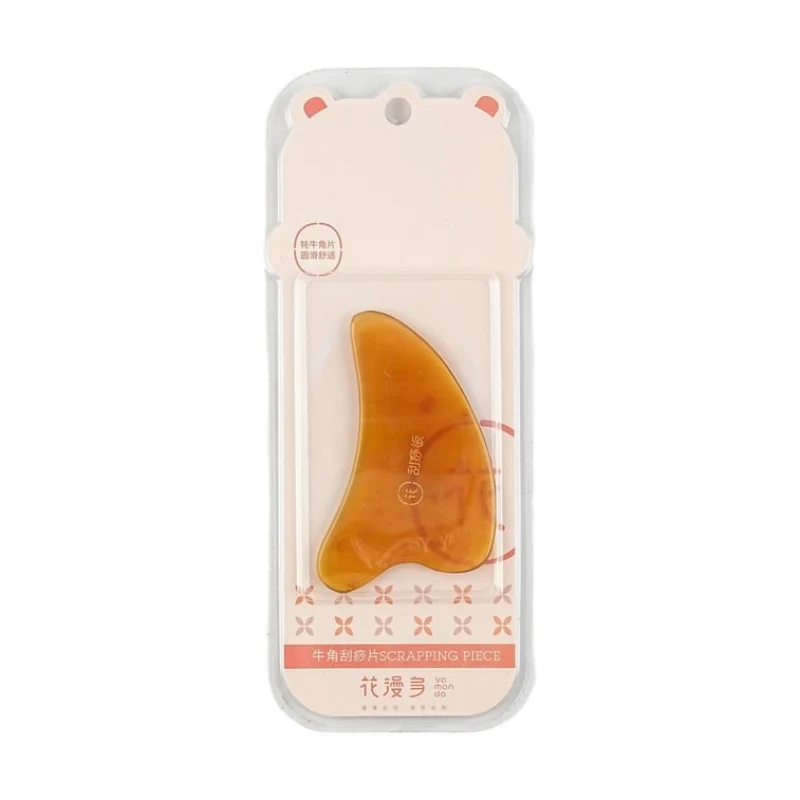 【Self-operated】China Huamanduo ox horn scraping board facial massage muscle removal facial beauty natural yak horn dredge meridians