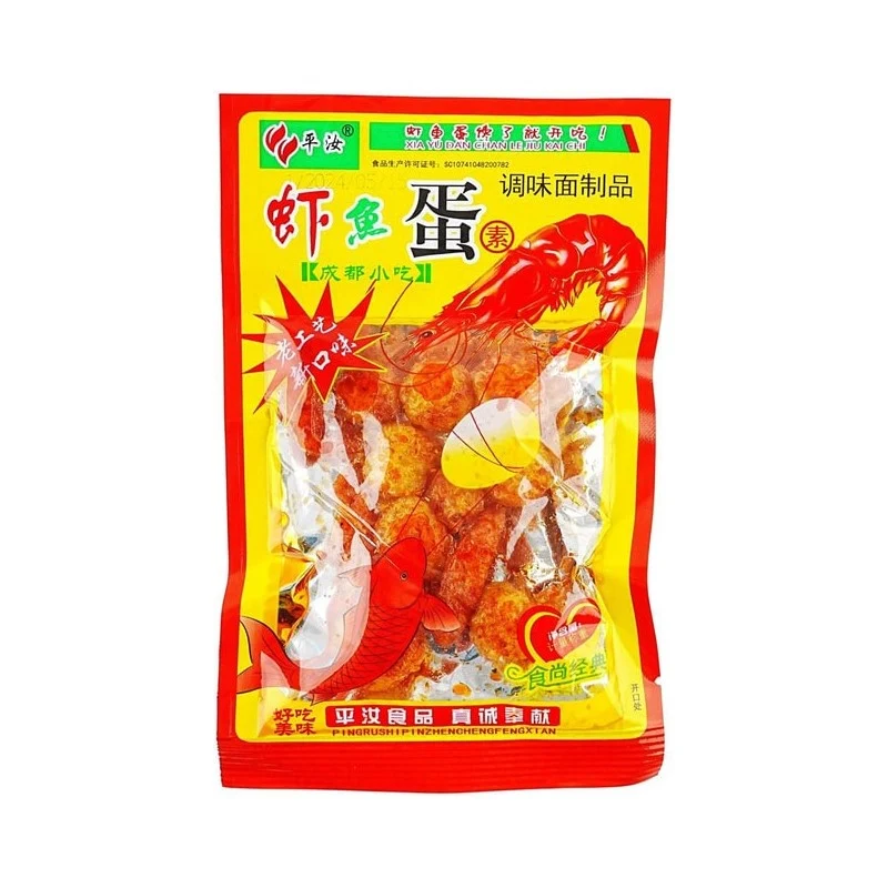 [Self-operated] China Pingru vegetarian shrimp fish balls 20g gluten vegetarian meat spicy strips spicy gluten spicy strips childhood classic snacks 8090 memories Internet celebrity casual snacks