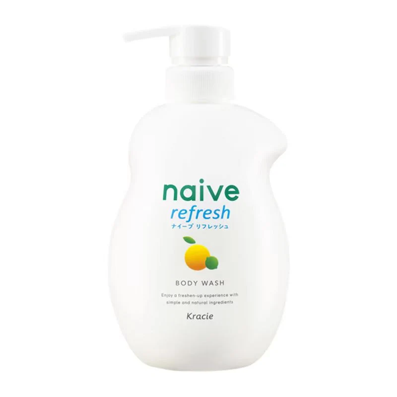 [Self-operated] Japan KRACIE Kanebo HADABISEI NAIVE amino acid plant essence shower gel #lemon sea mud 530g liquid type oil control refreshing oily combination skin family can use large capacity