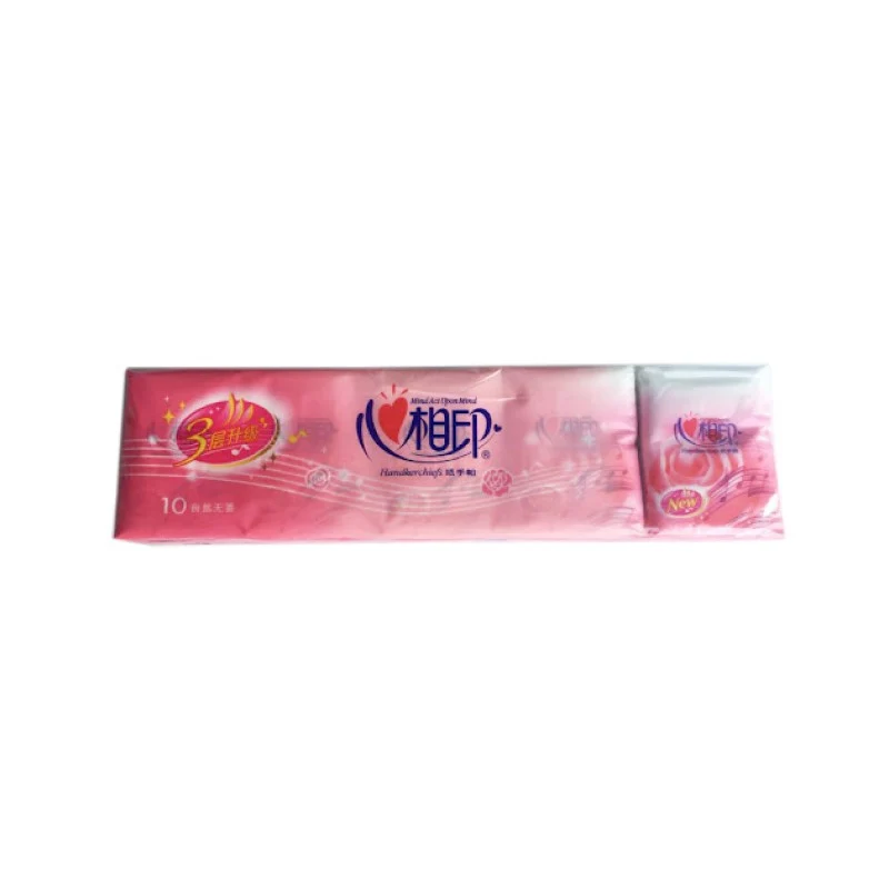 [Self-operated] China Heart to Heart Rose Series Portable Handkerchief Tissue Paper Napkins 8 Sheets/Pack * 10 Packs Embossed Facial Tissue Paper Napkins Portable Bag
