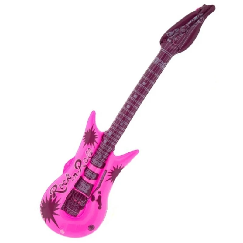 Aufblasbare Rock'n'Roll-Gitarre rosa