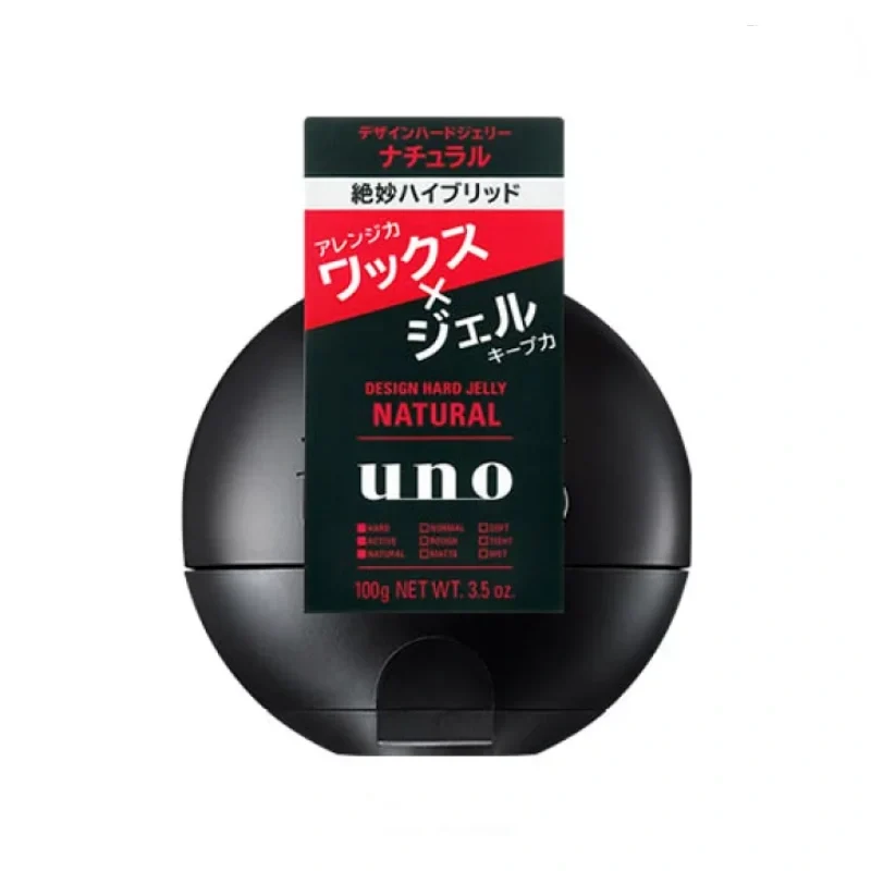 [Self-operated] Japan SHISEIDO UNO Styling Gel Wax NATURAL Red 100g Men's fluffy strong styling back matte styling long-lasting natural shape