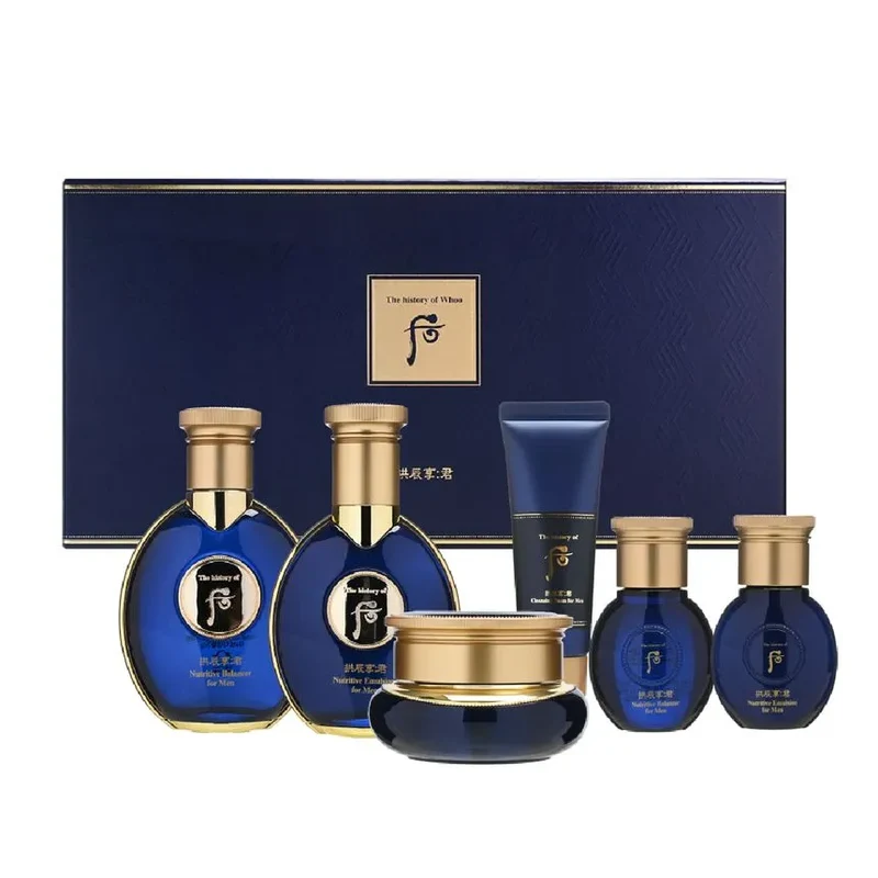 【Self-operated】THISTORY OF WHOO, Korea, Hou Gongchenxiang·Jun Men's Set 6-piece Set King Lotion Hydrating Weather Dan Men's Gift Box