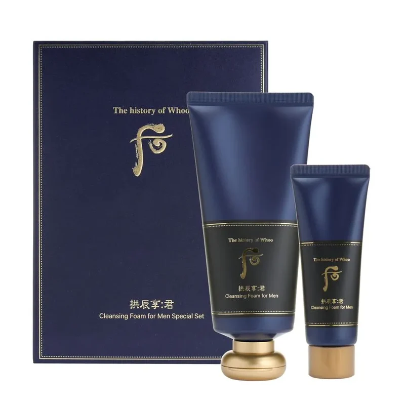【Self-operated】South Korea THE HISTORY OF WHOO Gongchenxiangjun Men's Facial Cleanser Set 180ml+40ml Refreshing and Moisturizing Gongchenxiangjun Foaming Cleanser