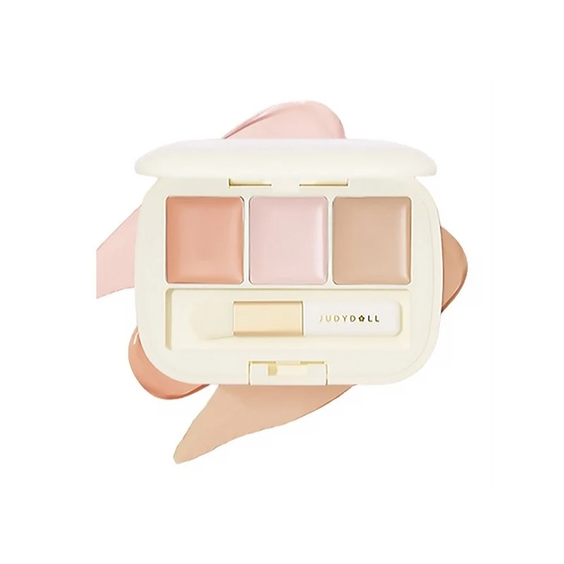[Self-operated] China Judydoll Orange Flower Tricolor Concealer #02 Panda Eye Nemesis Palette 2.7g Concealer Palette Concealer Cover Spots Acne Marks Eye Concealer Tear Groove Filler