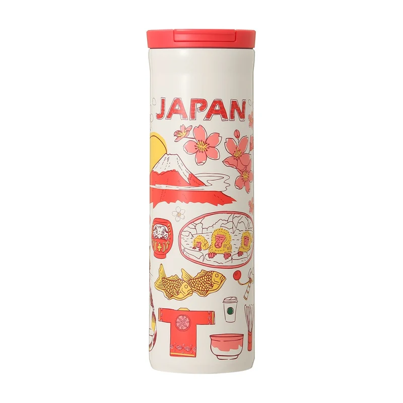 [Self-operated] Japan STARBUCKS Starbucks BTS City Series Stainless Steel Thermos Cup Red 473ml Easy to carry Long-lasting heat preservation