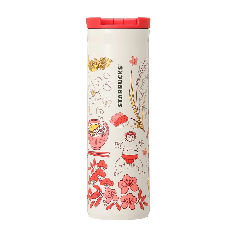 [Self-operated] Japan STARBUCKS Starbucks BTS City Series Stainless Steel Thermos Cup Red 473ml Easy to carry Long-lasting heat preservation
