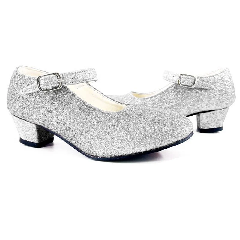 Silberne Glitzer-Schuhe mit Absatz für Erwachsene