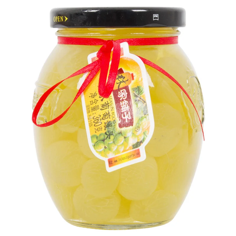[Self-operated] China LEASUN Linjia Shop New Syrup Grape Can 360g Snack Food Ready-to-eat Canned Fruit