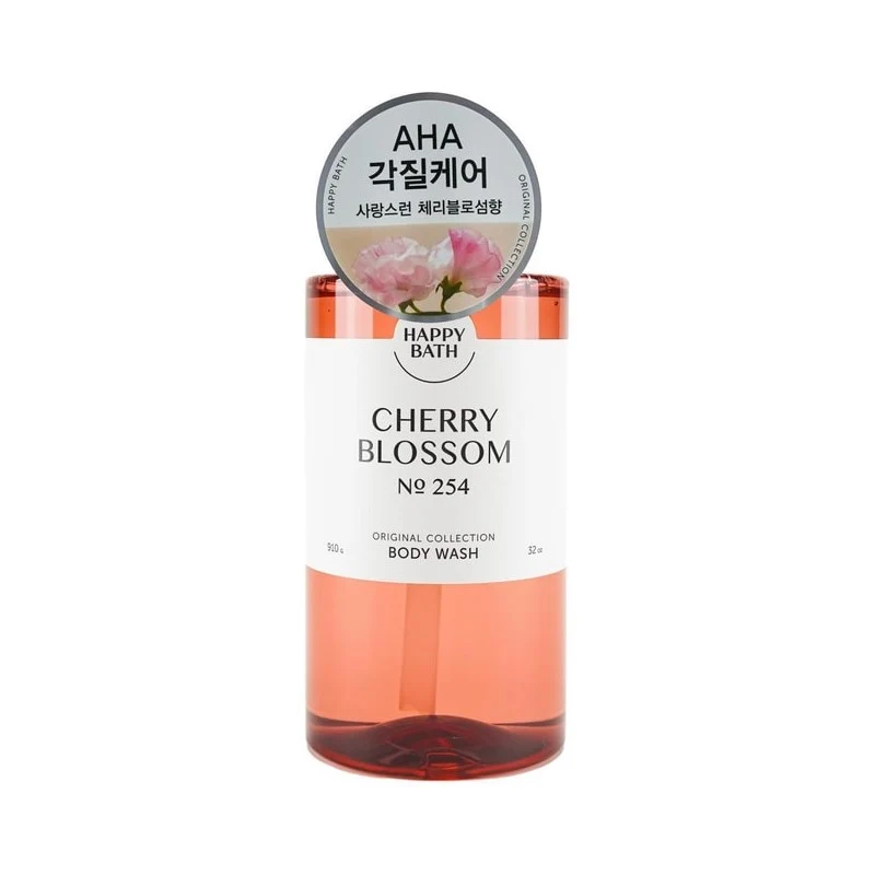 [Self-operated] Korean HAPPY BATH Classic Series Weak Acid Soft Fragrance Shower Gel 910g #No.254 Sakura Fragrance AHA Smooth Cuticle Care Gentle Non-irritating Large Capacity for the Whole Family
